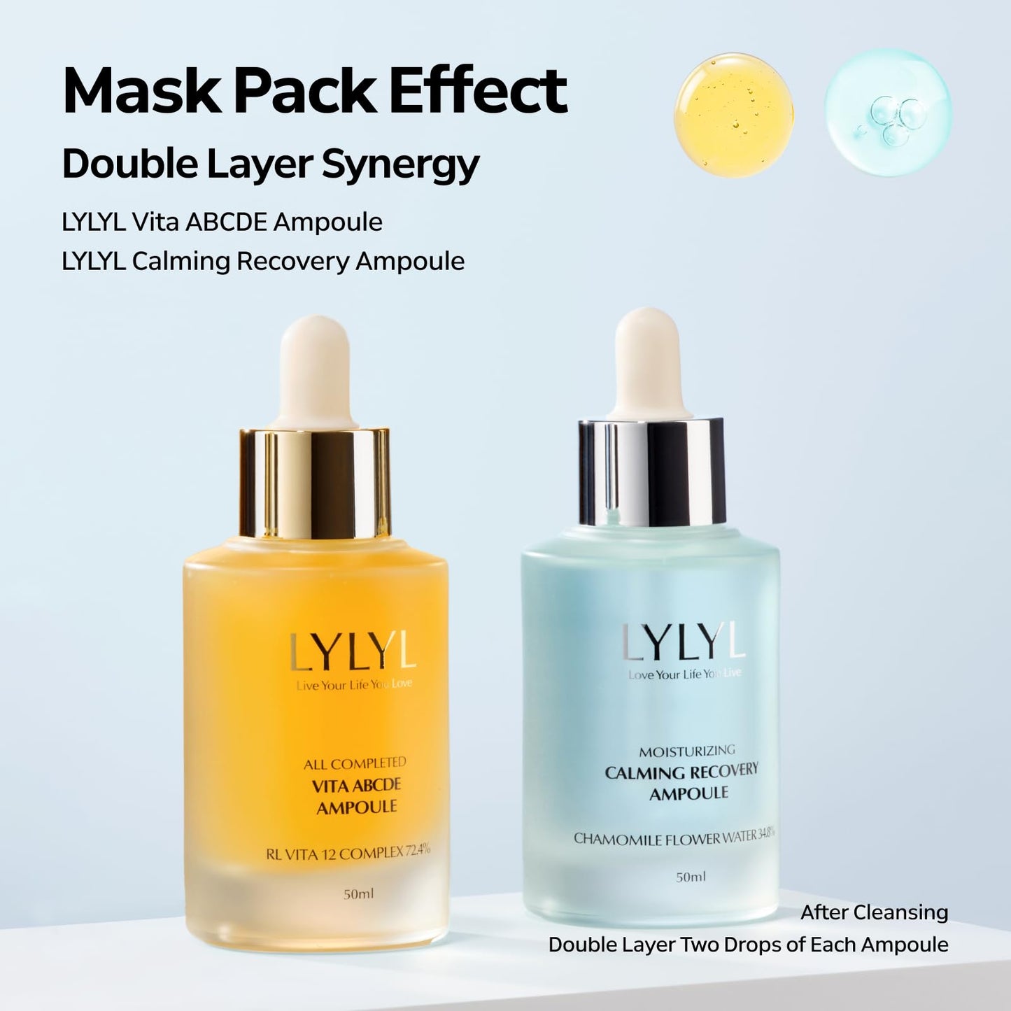 LYLYL Calming Recovery Ampoule, 72 Hour Moisture Barrier, 7 Protein Peptides, Over 20% Liposome, Soothing & Hydrating Effect for Dry/Sensitive Skin, No Oil, Korean Skincare, 1.69 fl.oz/50ml