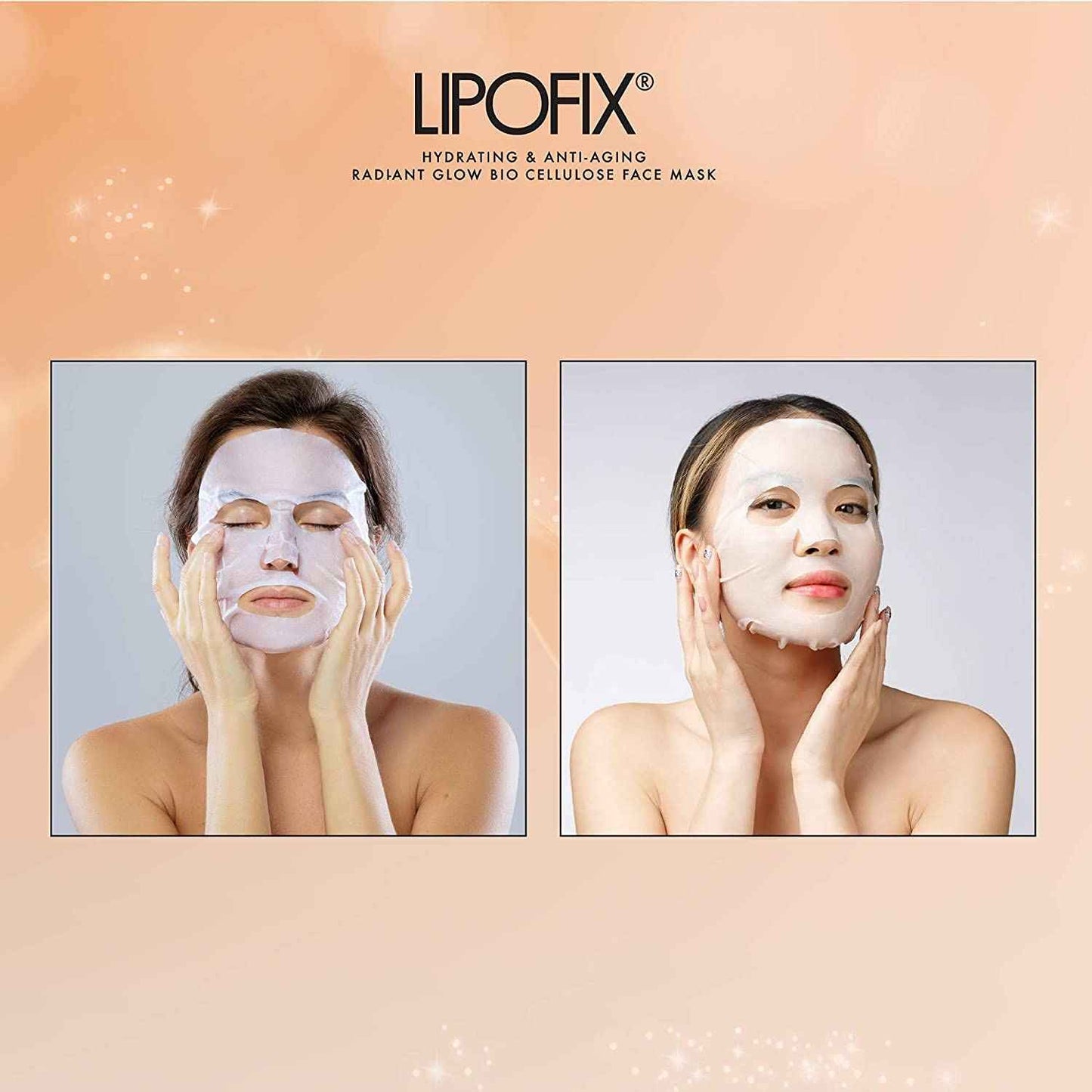 LIPOFIX Anti Aging Lifting Hydrating Facial Bio Cellulose Face Mask Sheet For Fine Line Reducing And Skin Radiance. Made in Korea 5 Masks
