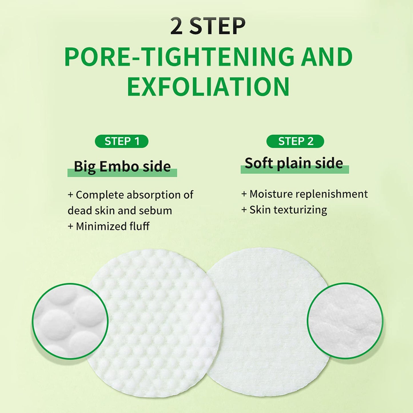Real Cica Calming Zero Pore Toner Pads 70 Sheets Big Embo, Korean Beauty Facial Pads, Centella Asiatica, PHA, LHA, and Madecassoside, for Pore Tightening, Moisturizing, Hypoallergenic