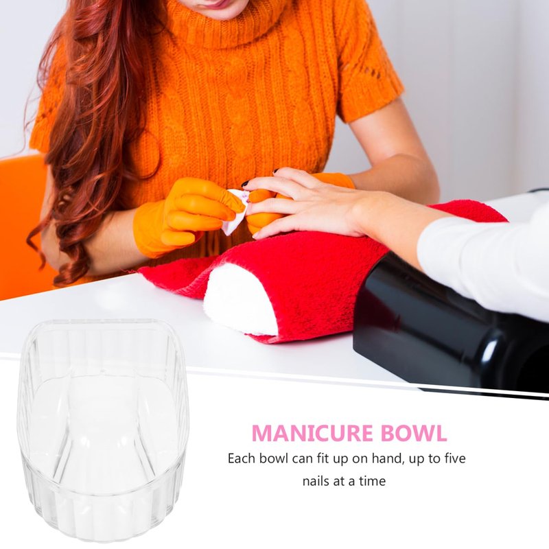 FRCOLOR Nail Soaking Bowl for Gel Polish Remover Proof Manicure Dish Soak off Bowl with Clear Acrylic Hand Tray for Home and Salon Use