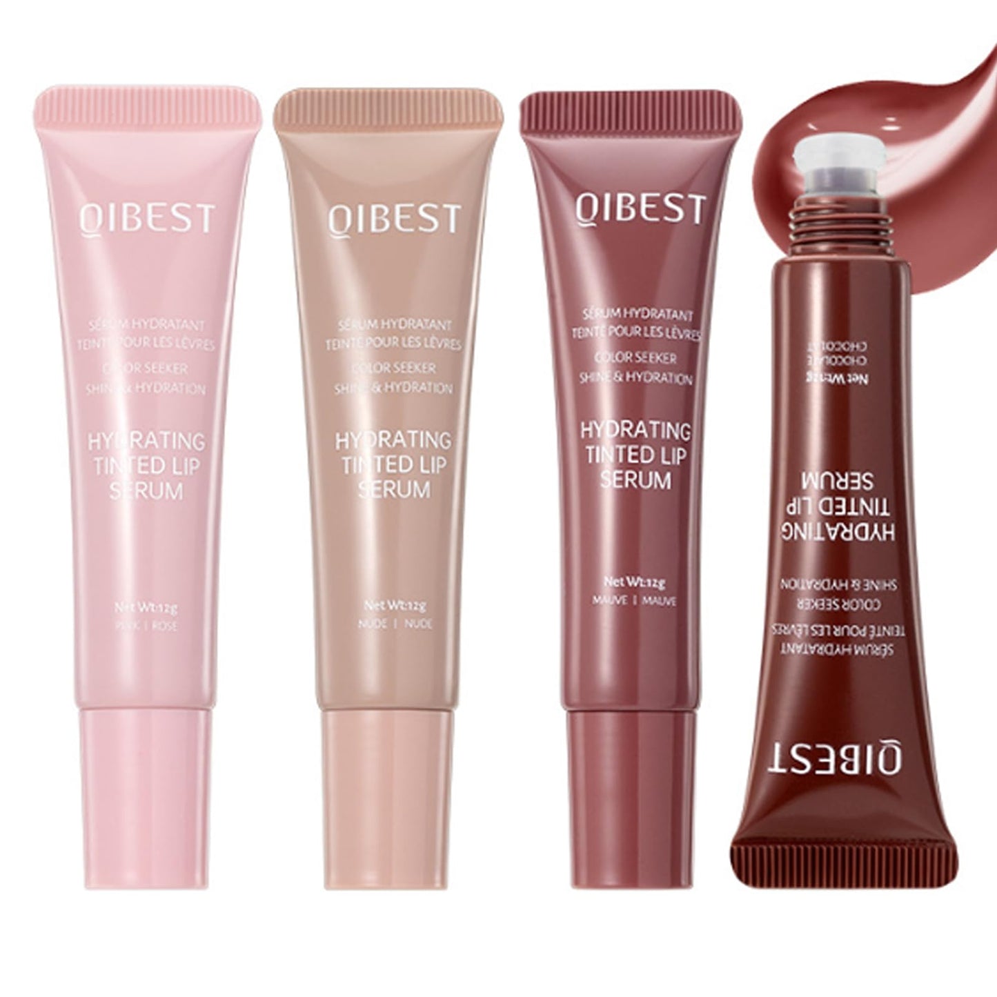 Riroenst 4-Piece Hydrating Lip Gloss Set, High Shine Glass Finish Plumping Lip Jam, Moisturizing Jelly Lipstick Gift for Women