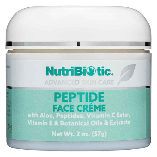 NutriBiotic – Peptide Face Creme with GSE, 2 Oz | Ultra-Hydrating | Collagen Synthesis Support | with Botanical Extracts & Oils & Vitamin E | Natural Fragrance & Paraben Free