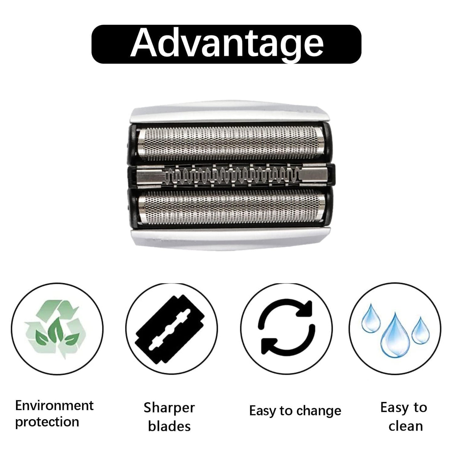 Series 7 70S Replacement Shaver Heads Compatible with Braun Series 7 Electric Razors, 70S Blades for Braun s7 Replacement Foil and Cutter 720cc, 730cc, 735s, 750cc, 760cc, 790cc