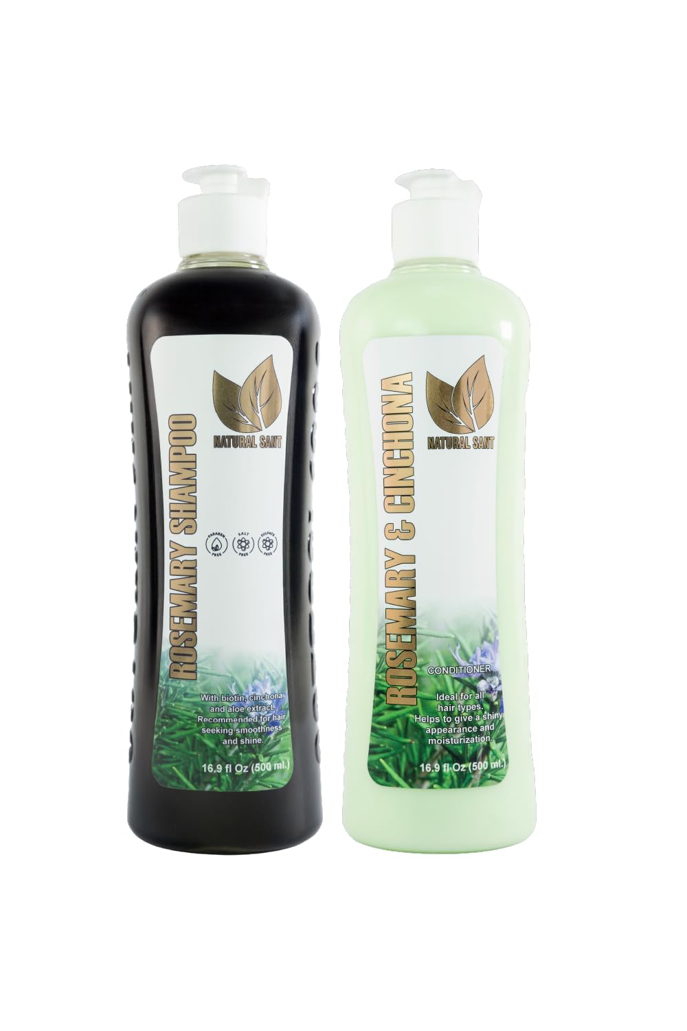 Natural Sant Rosemary & Cinchona Shampoo & Conditioner Set – Sulfate-Free, Hair Growth Support, Moisture & Repair – 16 fl oz Herbal Hair Care