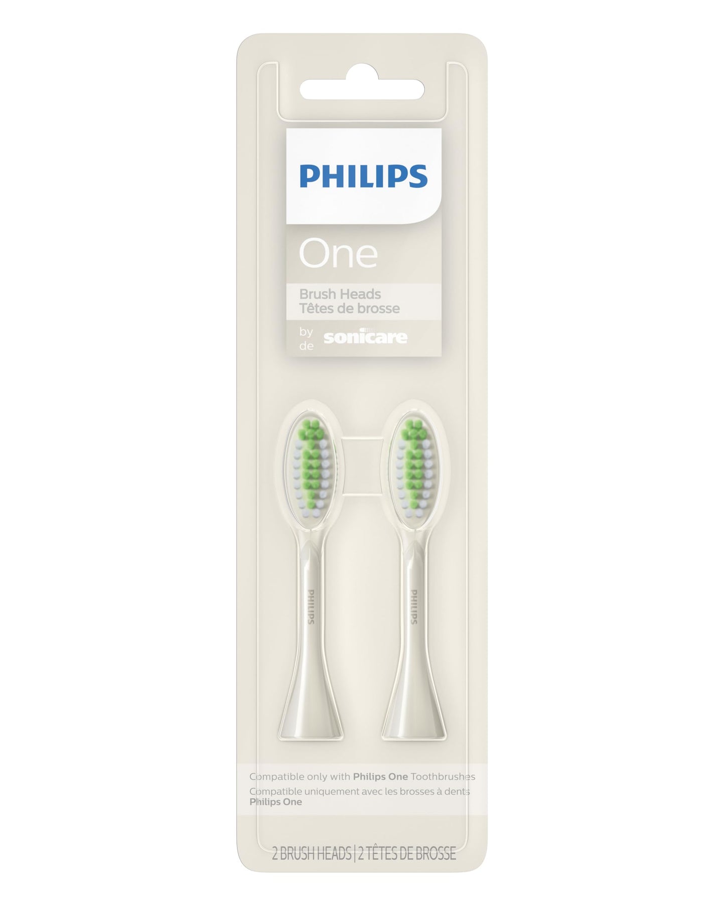 Philips One by Sonicare 2pk Brush Heads, White BH1022/07