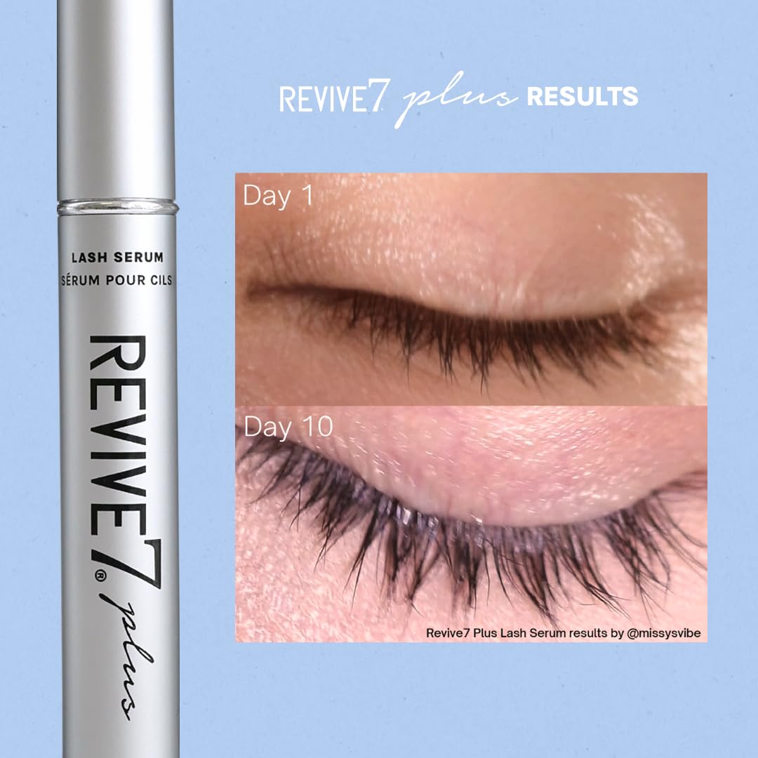 Revive7 Plus Revitalizing Lash Growth Serum for Eyelash Thickness - Serum Brow Enhancer Eyebrow - Lash Enhanced Formula for Longer, Full and Thicker Natural Eyelash, Made in Canada (3 ml)