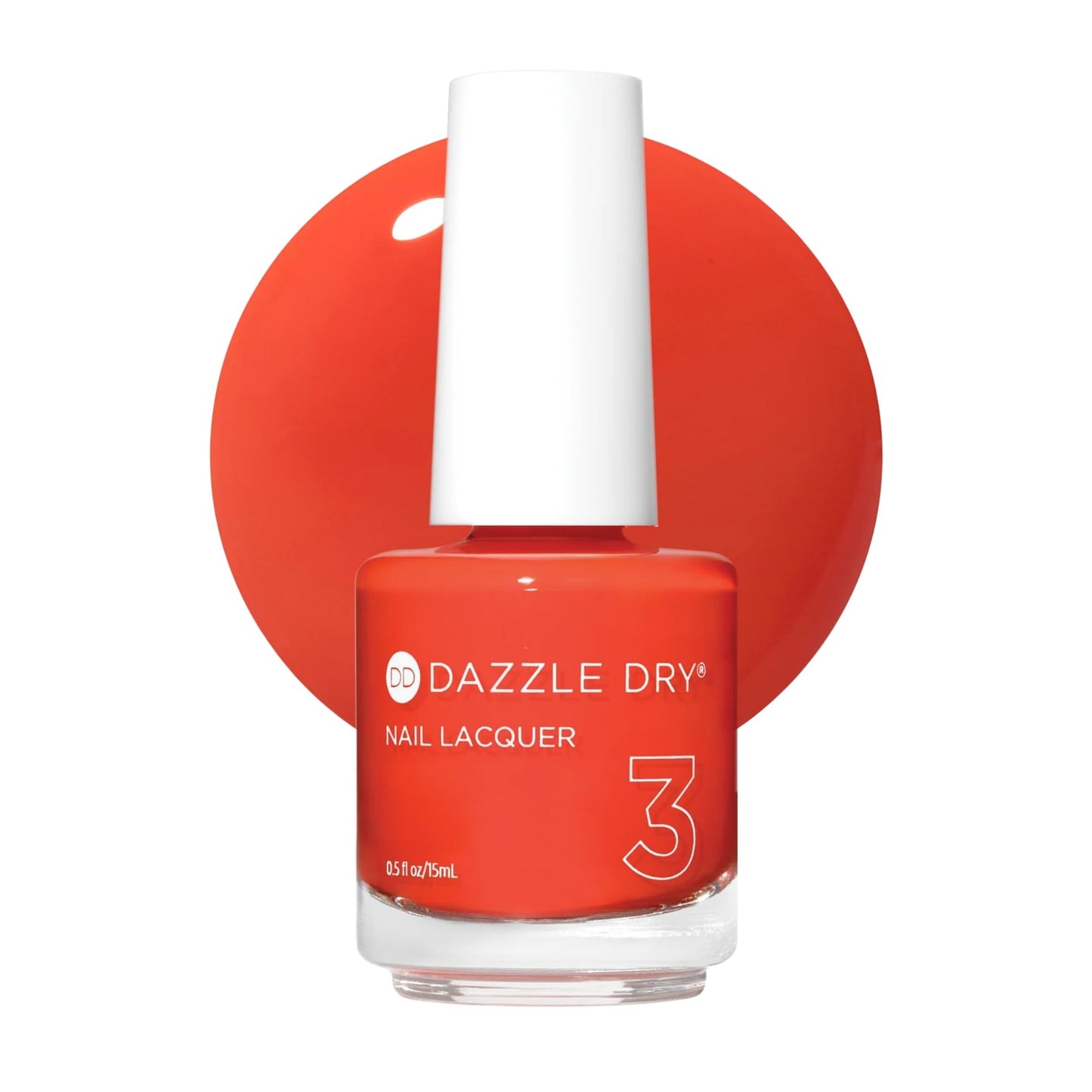 Dazzle Dry Nail Lacquer (Step 3) - Red Hot Chili - A bright orangey red. Full coverage cream. (0.5 fl oz)