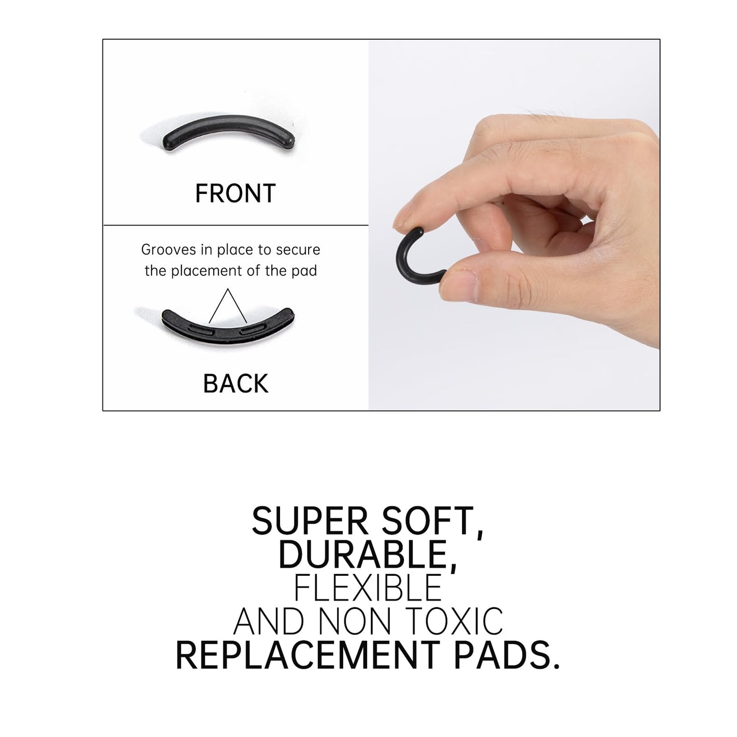 Eyelash Curler Refills Compatible with shu uemura,Eyelash Curler Pads 24PCS,Silicone Lash Curler Refill Pads Compatible with shu uemura (Black)