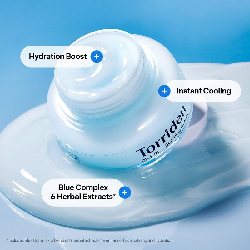 Torriden DIVE IN Hyaluronic Acid Soothing Cream 100ml (3.38 fl. oz) | Revitalizing Facial Moisturizer for Sensitive and Dry Skin | Hyaluronic Acid, Panthenol, Allantoin