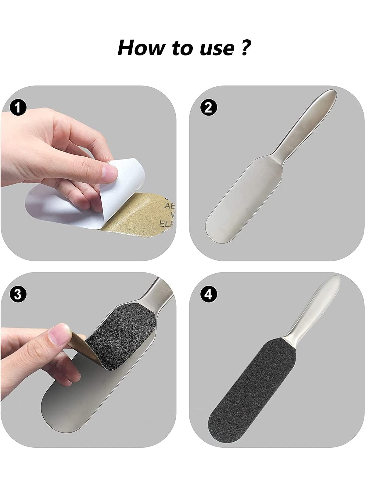 EBANKU Foot Files Refills Foot File, Reusable Stainless Steel Cracked Skin Corns Callus Remover, Feet Rasp Pedicure Sandpapers Replacement Pads Easy Feet Scrubber for Bath Pedicure Salon,100pcs