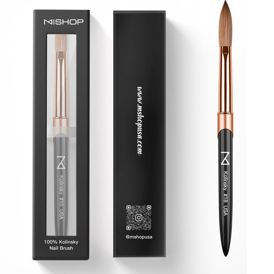 M – Regal 100% Kolinsky Acrylic Nail Brush | Professional Acrylic Nail Sculpting & Application Brush | Premium Nail Art Tool for Nail Technicians & Artists (#18)