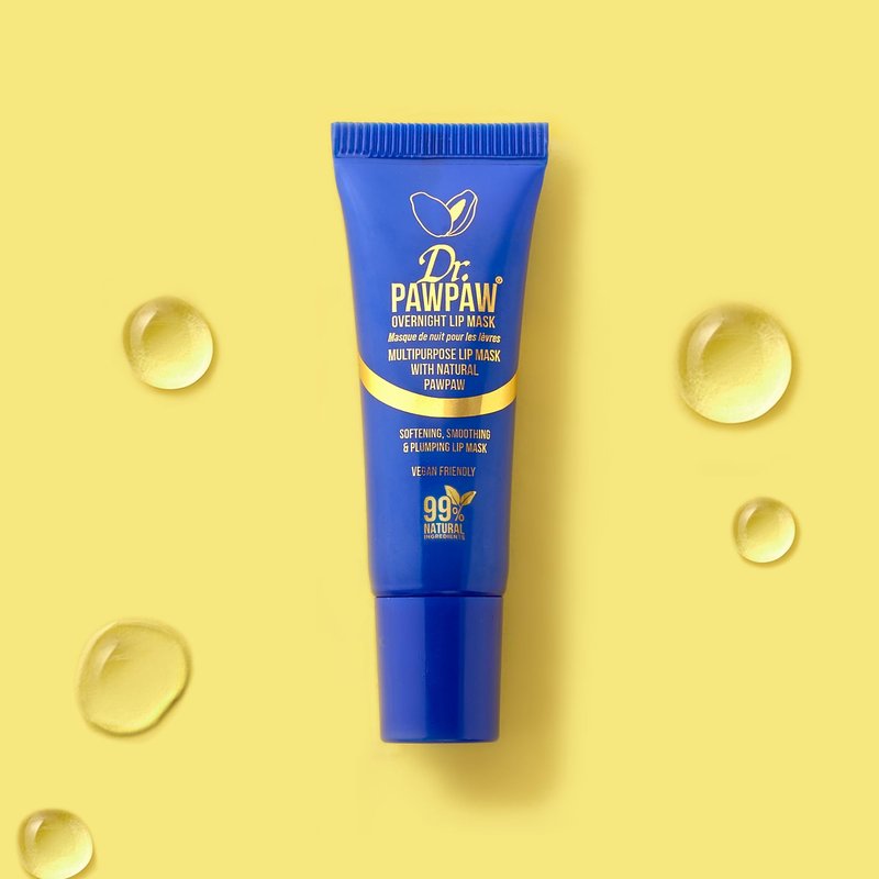 Dr. PawPaw Multipurpose Overnight Lip Mask - Lip Sleeping Mask with Peptides - Natural Moisturizer for Plumping - Cruelty Free - 0.33 oz