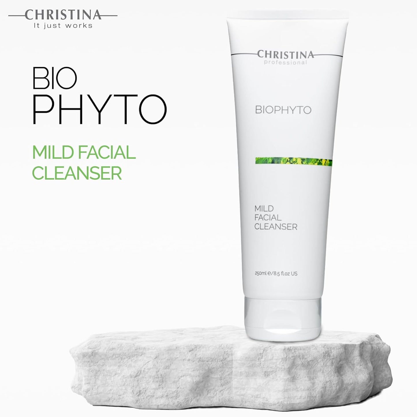 Biophyto Mild Facial Cleanser - Soapless Gentle Face Wash with Green Tea & Cucumber Extracts | 250 ml for All Skin Types