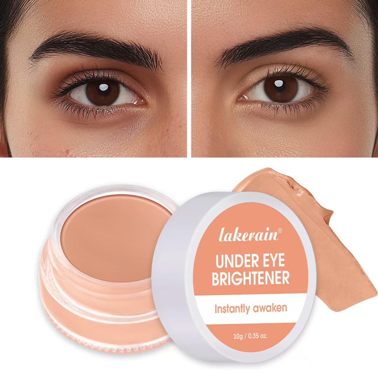 Under Eye Brightener,under Eye Cream Pot Concealer Full Coverage， specifically for dark circles under the eyesWith Hyaluronic Acid & Shea Butter(Warm Nude)