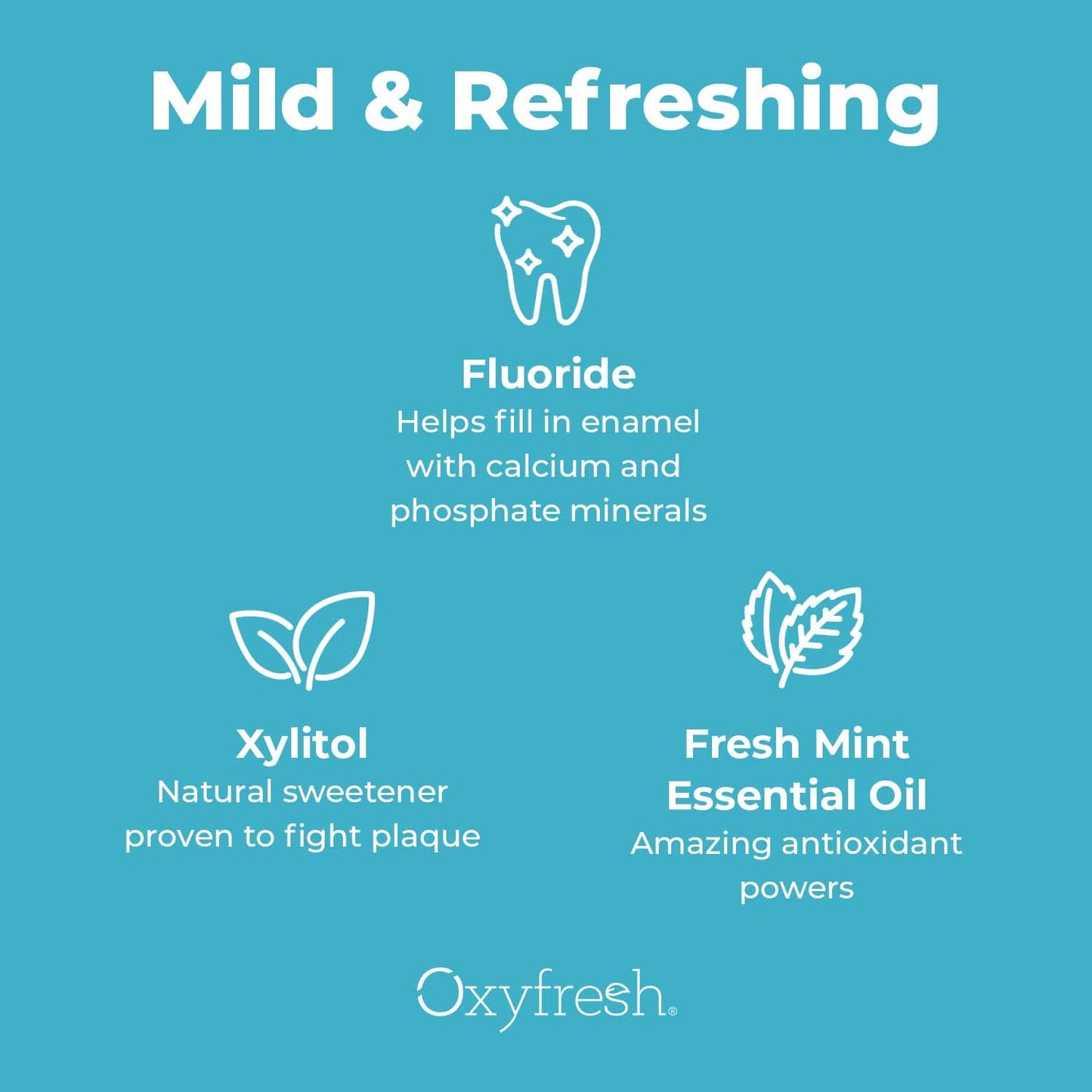 Oxyfresh Cavity Protection Fluoride Mouthwash – Anticavity Mouthwash for Sensitive Teeth, Non - Staining, Alcohol Free, Lasting Fresh Breath - 16 fl Oz (Pack of 3)