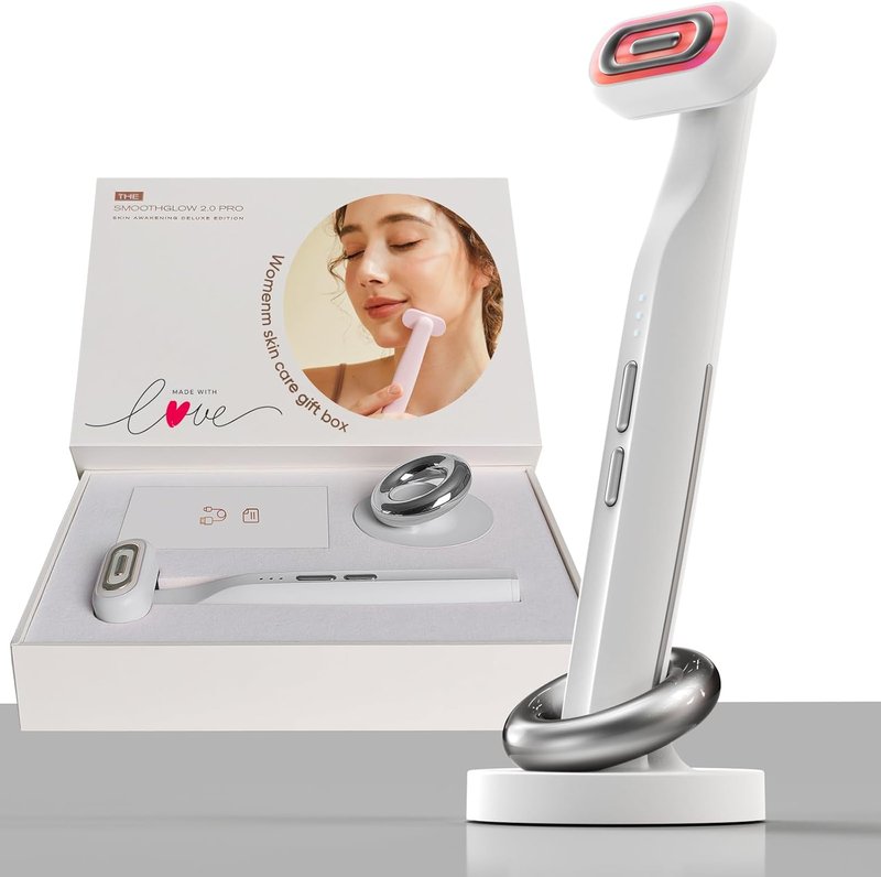 SmoothGlow 2.0 Pro Red Light Therapy Wand - 9-in-1 Anti-Aging Facial Device | Home Rejuvenation Gift Set for Women