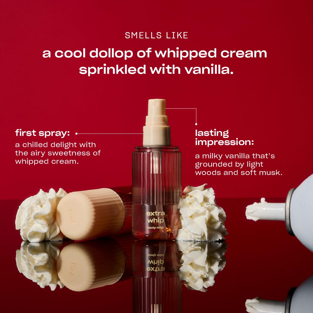 Snif Extra Whip Body Mist 8oz, Gourmand Vanilla Musk Fragrance Mist for Body & Hair, Icing Sugar, Whipped Cream & Sandalwood, Clean, Vegan, Cruelty Free