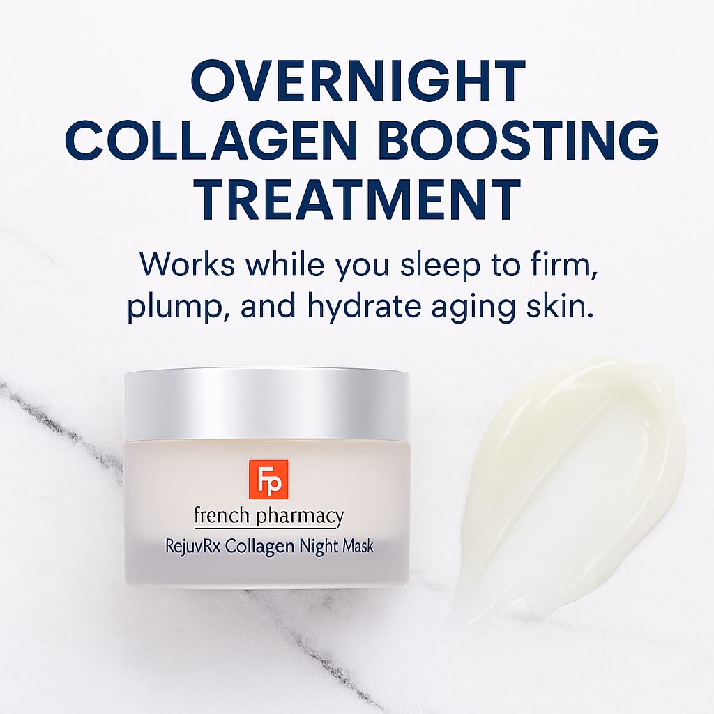 FRENCH PHARMACY RejuvRx Collagen Night Mask Overnight Firming Treatment with Peptides, Hydrolyzed Collagen & Squalane Boosts Elasticity, Smooths Wrinkles, Deep Hydration 60ml