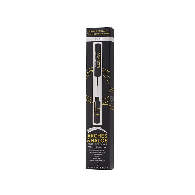 Arches and Halos Water Resistant Firm Hold Eyebrow Gel - Clear Brow Gel for Lasting Definition - Non Flaking Weightless Formula - Vegan - 0.1 oz