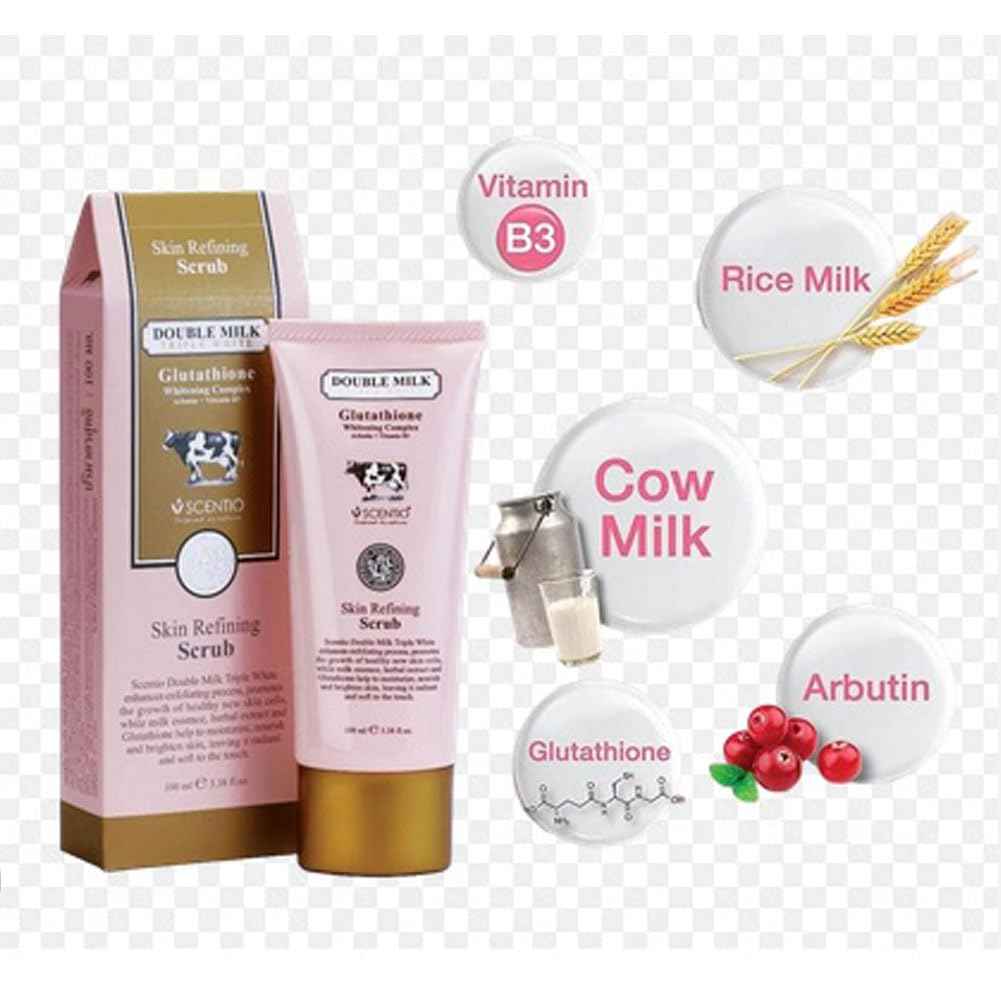 SCENTIO DOUBLE MILK TRIPLE SKIN REFINING SCRUB 100 ML.