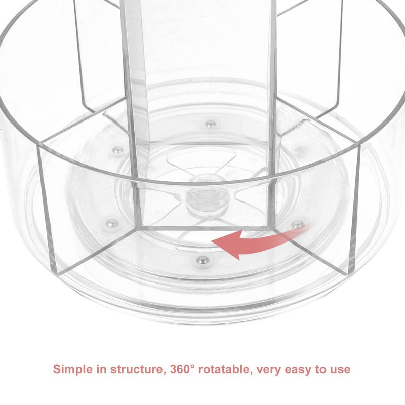 balacoo 360 Rotating Desktop Cosmetics Rack Multi-Layer Makeup Organizer Storage Box for Vanity and Bathroom Countertop 6.88X6.88X6.10In Clear Cosmetic Display Holder