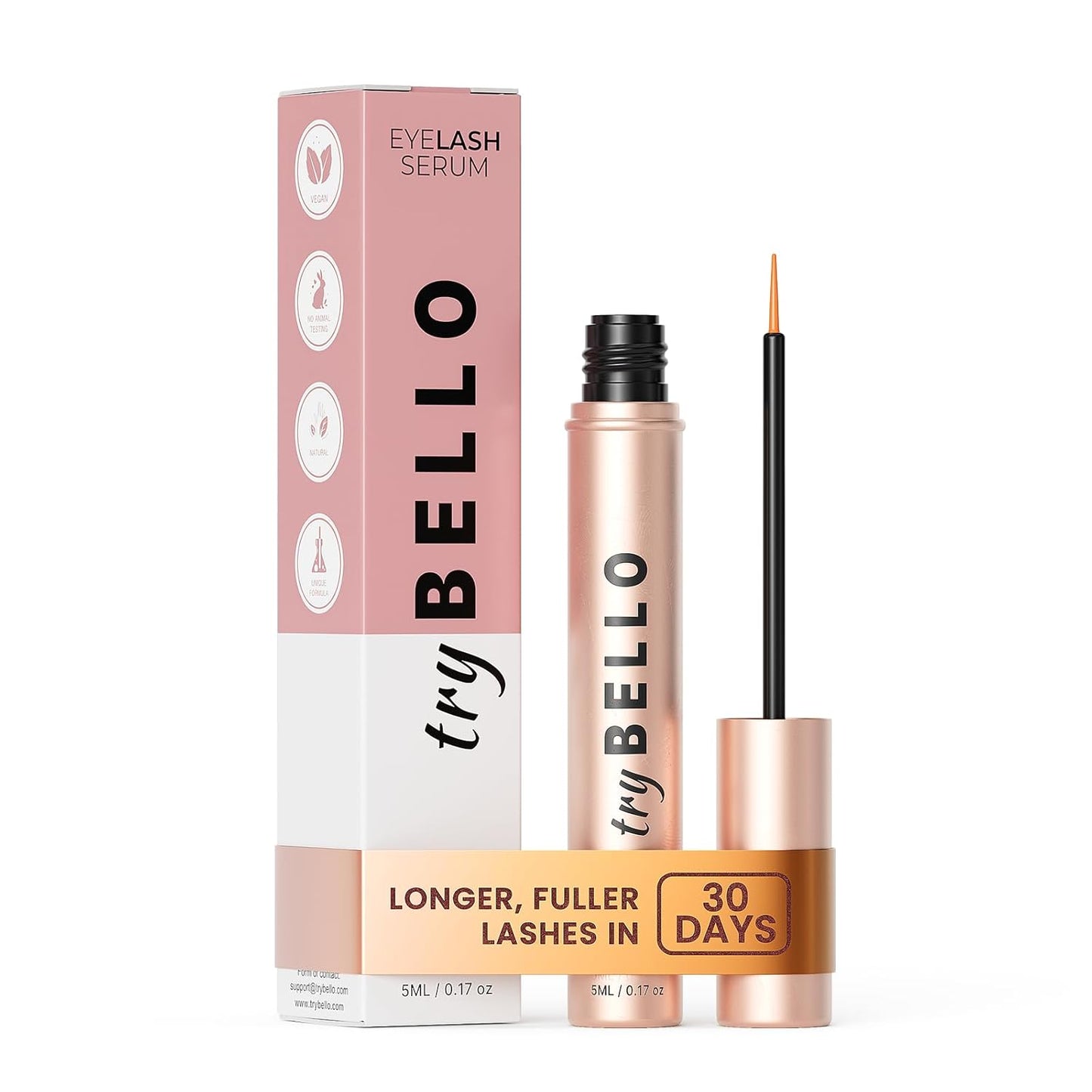Eyelash Growth Serum - Natural Formula with Biotin & Peptides | Vegan, Gentle, Daily Use, 0.5 oz