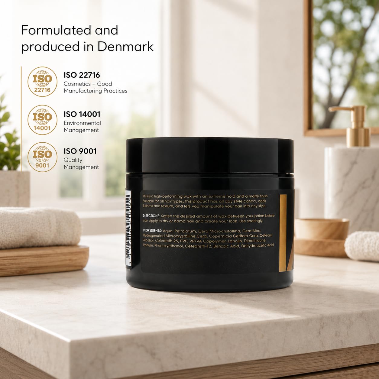 By Vilain Gold Digger Super Strong Hold Matte Finish Clean Cut Look Long Lasting Hair Pomade - Easy to Style for Fullness & Texture Smoothing & Slick Hair Molding Wax Paste Gel for Men - 65ml