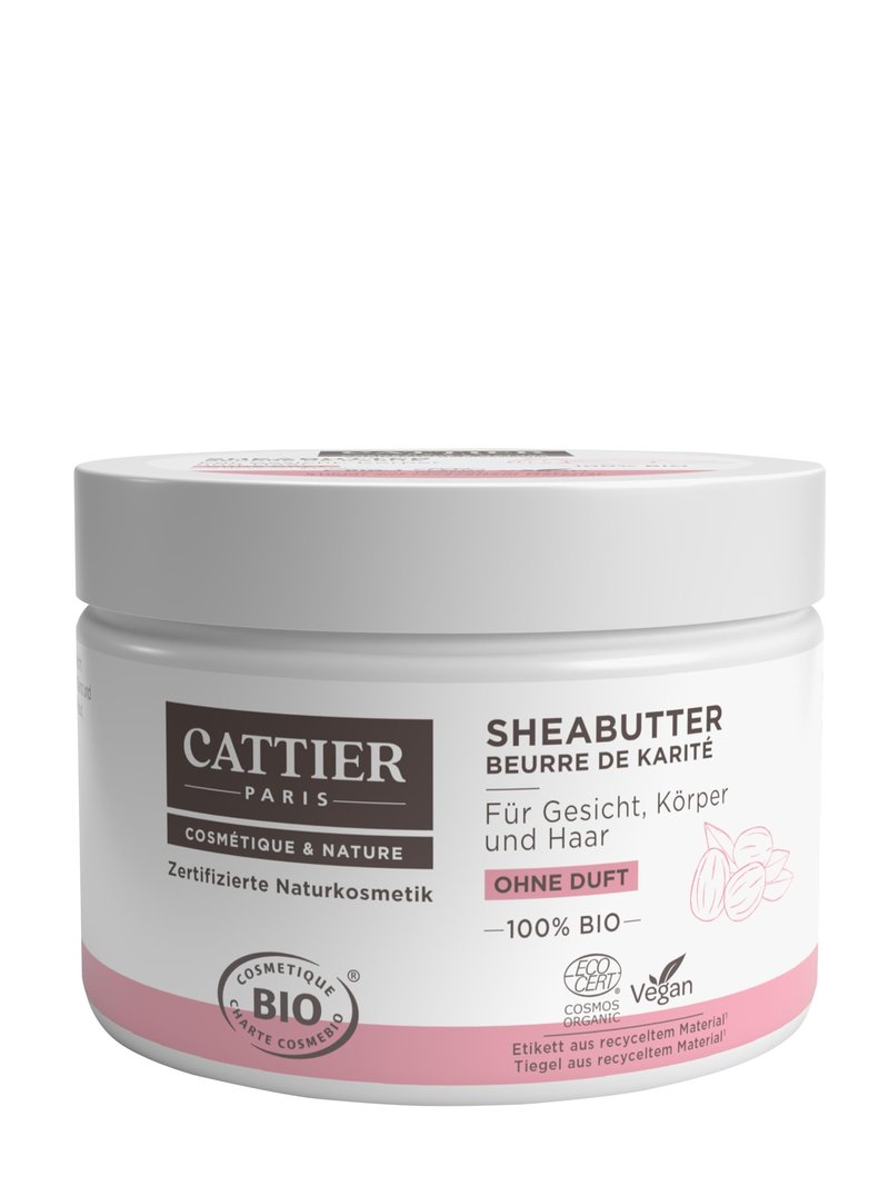 CATTIER PARIS Shea Butter 100% Organic - Unscented - Certified Natural Cosmetics - 100 g
