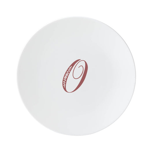Lenox Merlot Script O Accent Plate, Letter O