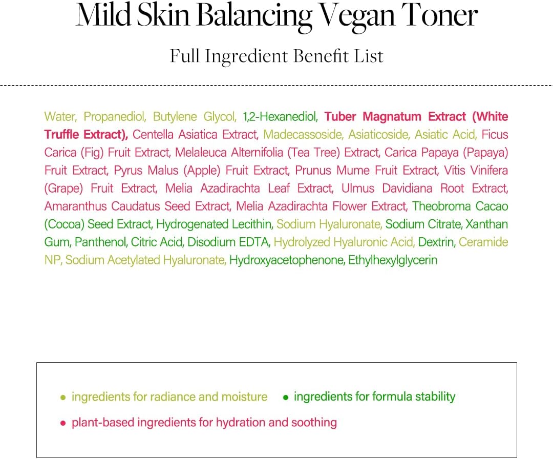 **d'alba Italian White Truffle Vegan Toner - Mild pH Formula for Sensitive Skin | Lightweight Finish**
