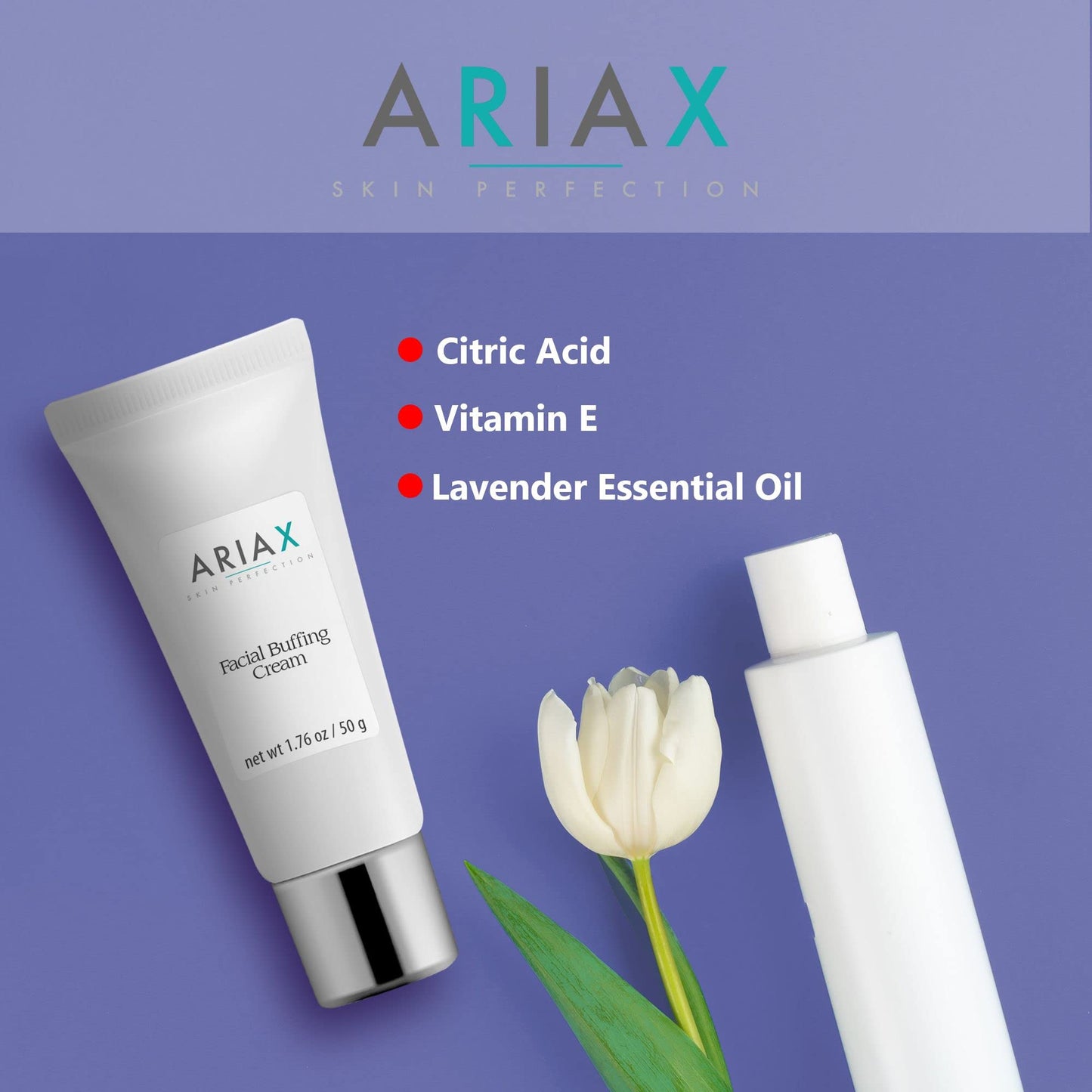 AriaX Premium Facial Buffing Cream | 100% Organic | Anti Aging, Deep Moisturizing, For Women and Men | Sensitive Dry Combination Or Oily Skin | 1.75 oz