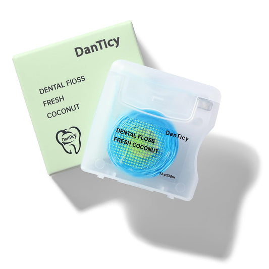 Coconut-Oil Infused Woven Dental Floss,Deep Clean Natural Vegetable Waxed Floss,Extra Wide Cleaning and Slides Smoothly & Easily,PFAS Free | Coconut Flavored(33 Yds x 1 Unit)