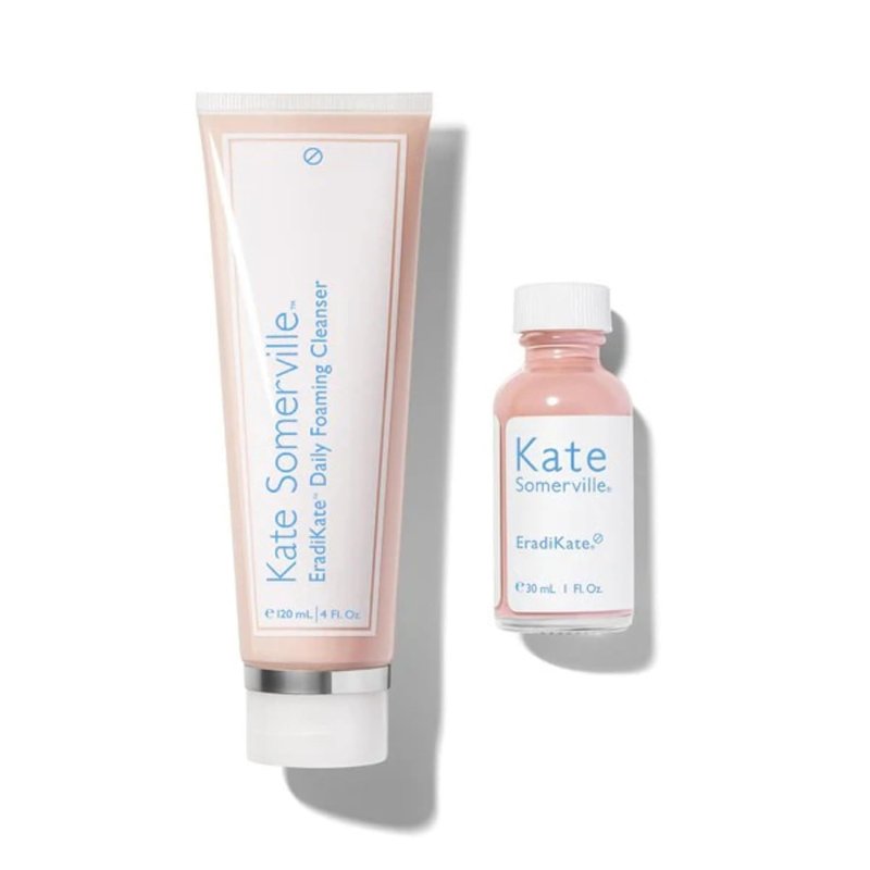 Kate Somerville EradiKate Essentials Duo - 3% Sulfur Cleanser & 10% Acne Spot Treatment | 4 Fl Oz & 1 Fl Oz