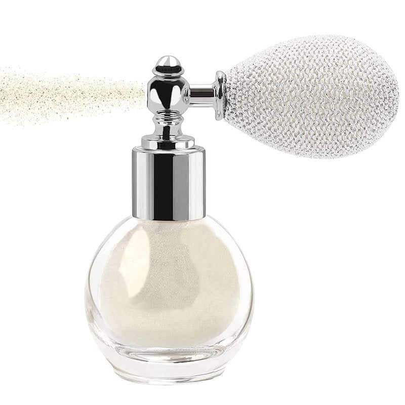 MAEPEOR Body Glitter Spray 4 Colors Shimmer Sparkle Highlighter Powder Glitter High Gloss Powder Spray for Face Body Hair Cosmetic (T01 Pearl White)