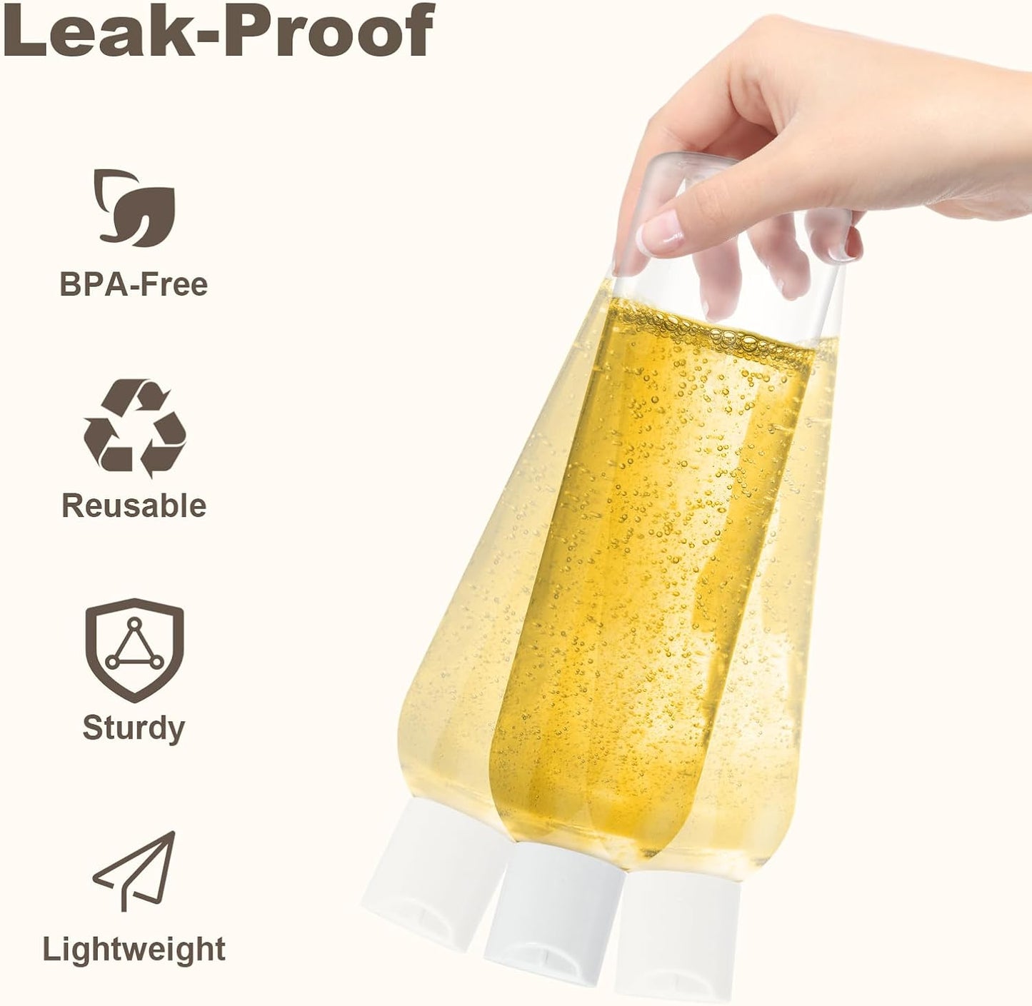 Clear Plastic Bottles - 30 Pack 8 oz Refillable Squeeze Containers for Toiletries, Shampoo & Lotion