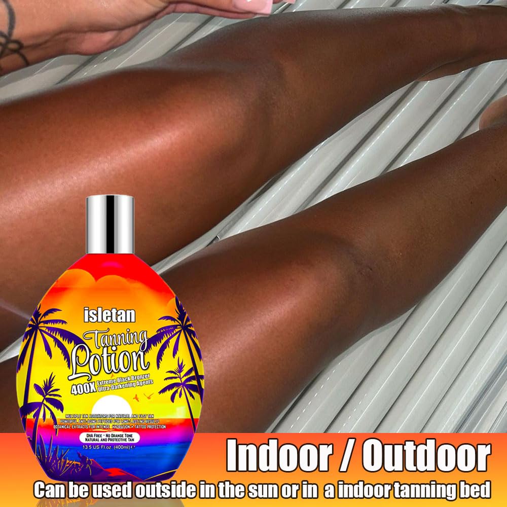 Bronzing Tanning Lotion - Indoor Tanning Bed Lotion with Bronzer & DHA-Free Formula | 13.5 oz