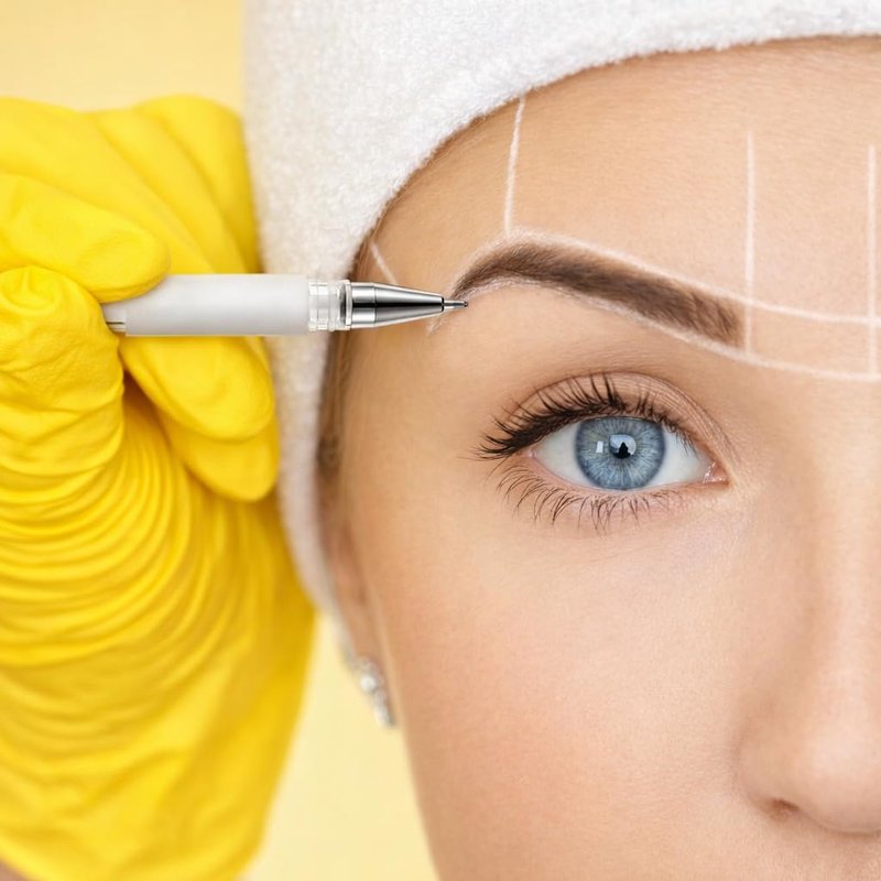 Eyebrow Microblading Marker Pen - 3pcs Felt Tip Position Mapping | White PMU Outline Tools