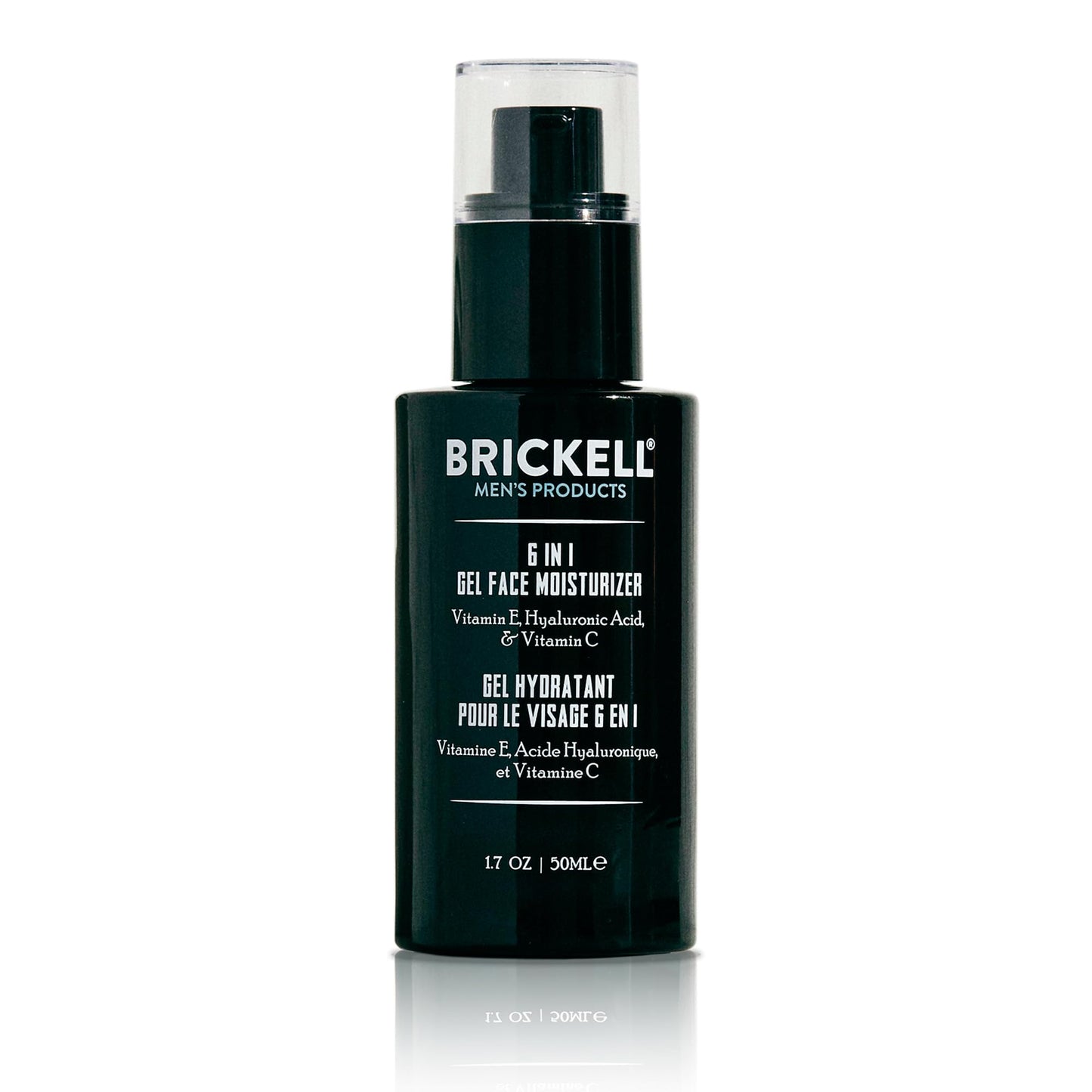 Brickell Men's 6 in 1 Gel Face Moisturizer for Men, Gel Moisturizer With Hyaluronic Acid, Peptides, and Vitamin C, 1.7 ounces, Unscented