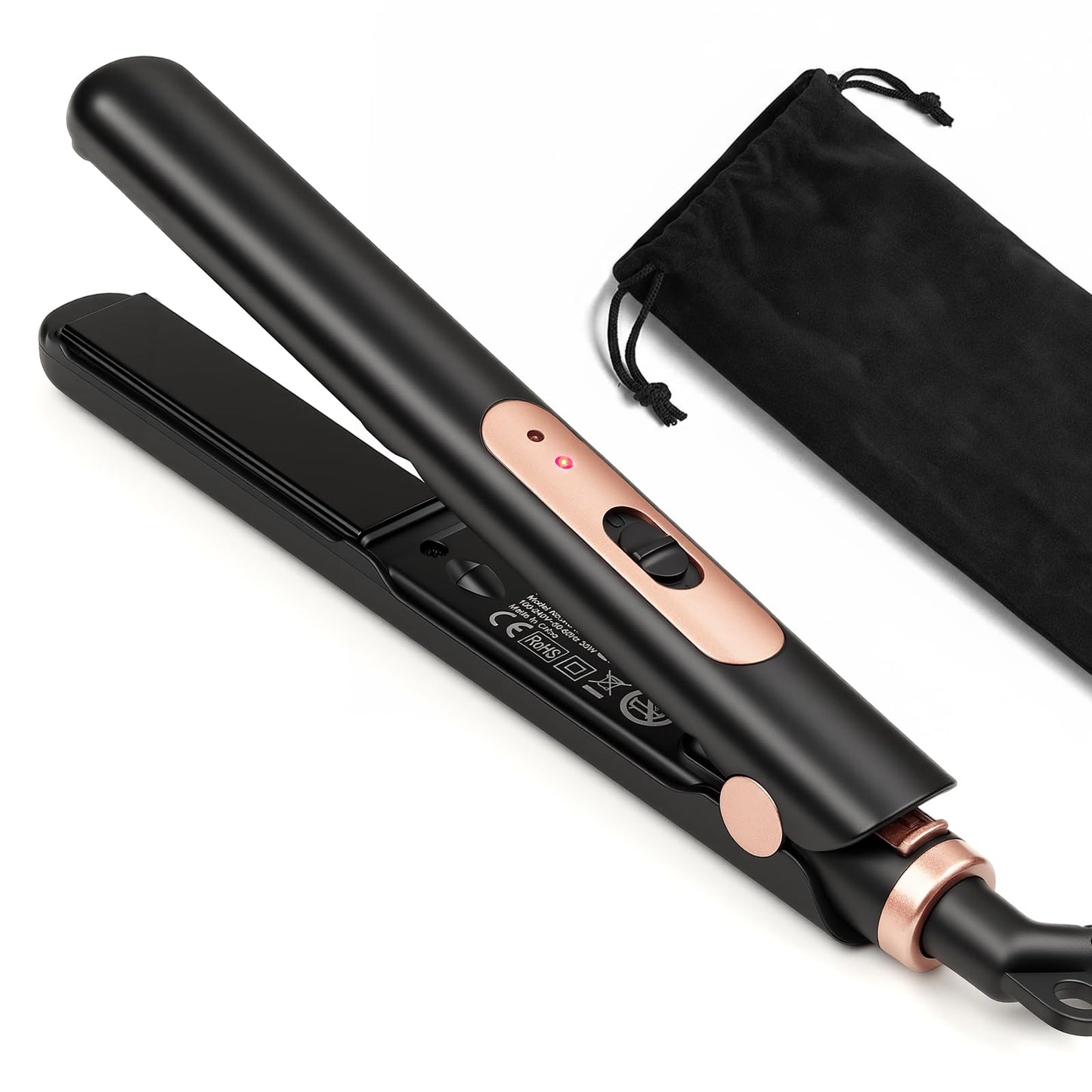 JAETON Small Flat Iron 0.7 Inch Mini Hair Straightener and Curler 2 in 1, 30S Heat-up, Dual Voltage Travel Curling Iron, for Short Hair, Bangs, Pixie Cut, Beard