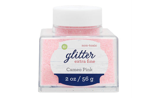 Sulyn Extra Fine Cameo Pink Glitter Stacker Jar, 2 Ounces, Non-Toxic, Stackable and Reusable Jar, Multiple Slot Openings for Easy Dispensing and Mess Reduction, Light Pink Glitter, SUL51825
