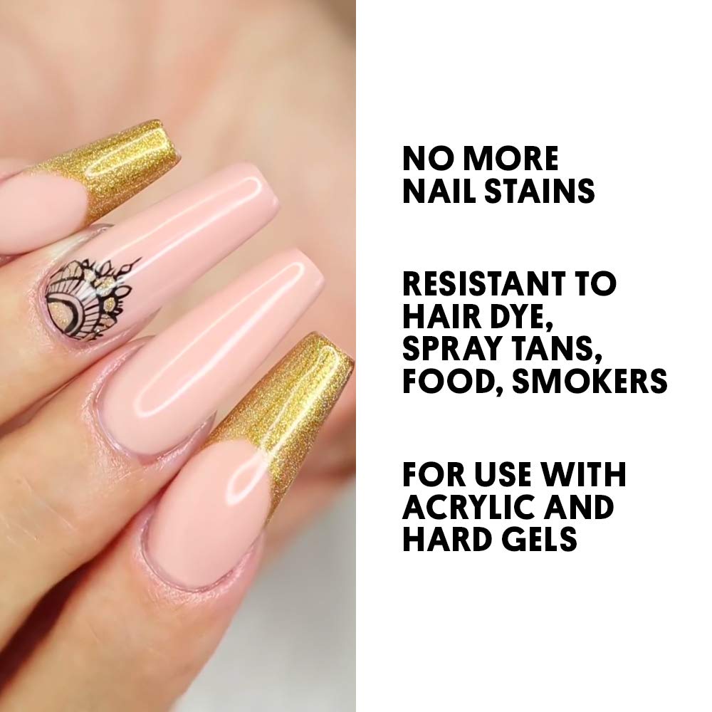 Young Nails Stain Resistant Gel Top Coat - Professional Grade Clear, No Wipe UV, for Acrylic and Hard Gel Nails, Prevents Discoloration, UV & LED Cure - 1/3 oz
