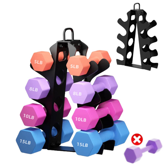 Weight Rack for Dumbbells 5-15LB(Dumbbells Not Included), EXBTOKA Upgraded Dumbbell Rack with Handle, 4 Tier Dumbbell Rack Stand Only, Compact A-Frame Dumbbell Rack, Suitable for Home Gym