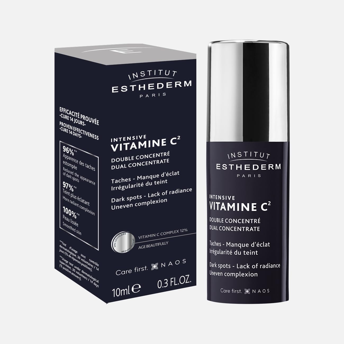 Institut Esthederm Intensive Vitamin C² Serum, Aging Facial care for Dark Spots and Radiance, 10ml