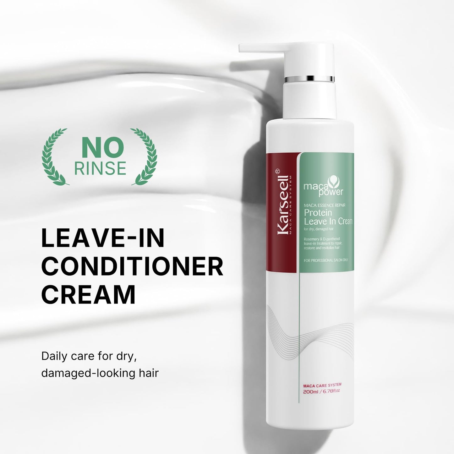 Karseell Repair Protein Cream Leave-In Conditioner Hair Treatment Organic Protein Cream for Dry Damaged Hair