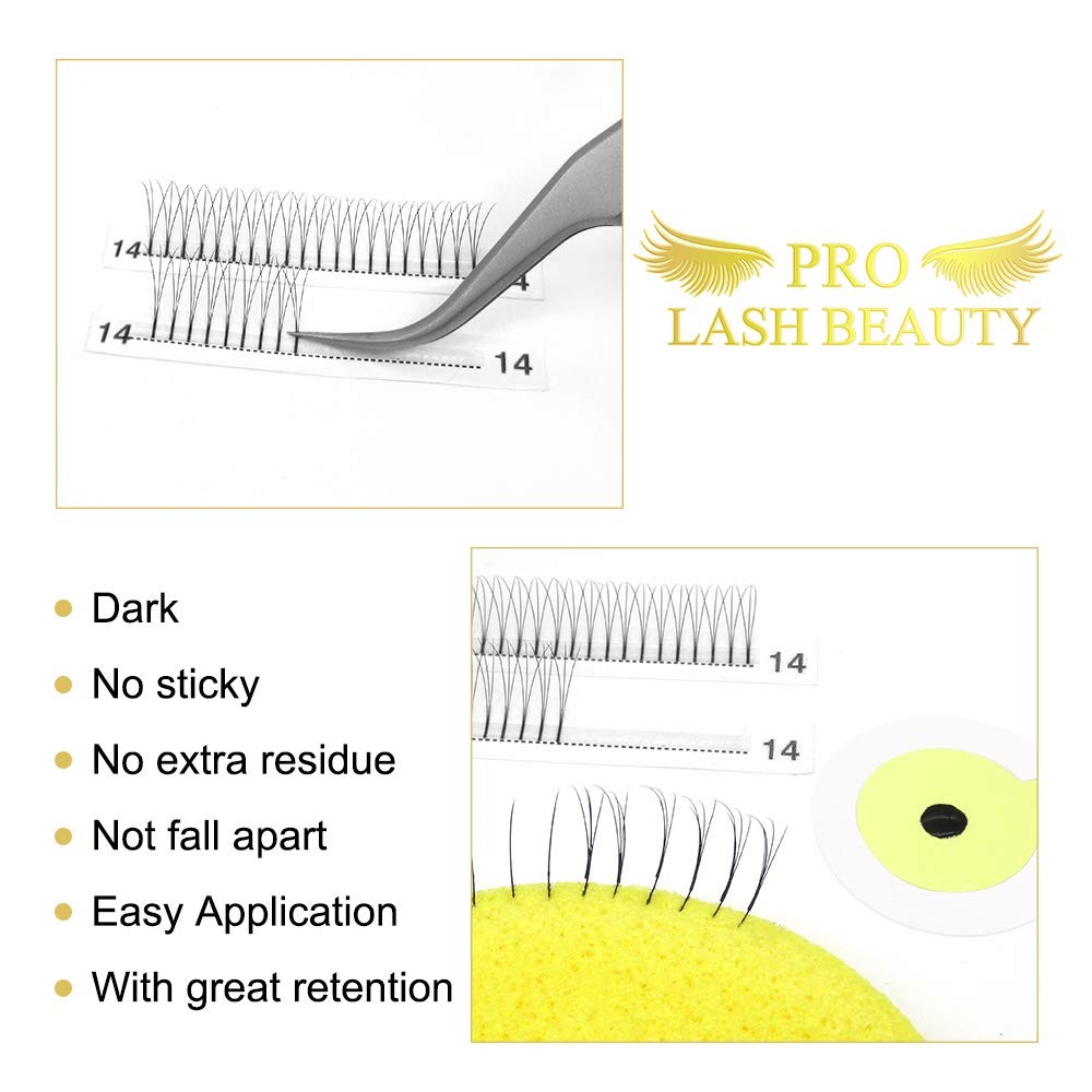Premade Volume Eyelash Extensions 4D-D-0.07-18 Long Stem Premade Fans Eyelash Extensions Volume Lash Extensions .07 .10 Premade Volume Fans C D Curl Pre made Lash Fans(4D-D-0.07,18 mm)