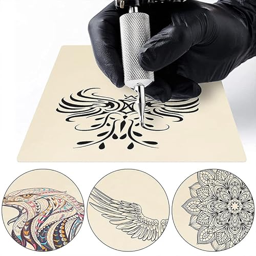 Blank Tattoo Practice Skin - Romlon 20Pcs Tattoo Skin Practice 8'' x 6'' Double Sides Tattoo Skin Microblading Eyebrow Fake Skin for Tattoo for Beginners and Experienced Artists Tattoo Supplies