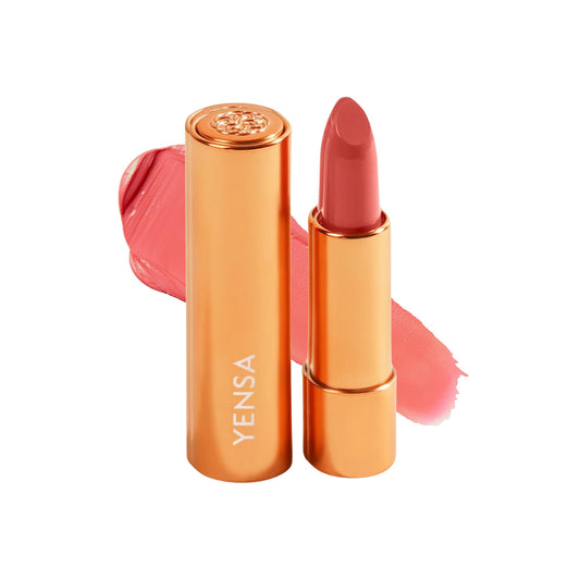 YENSA Vibrant Silk Hydrating Lip Stick - Long Lasting Lipstick with Hyaluronic Acid, Vitamin E & Super Oils - High Pigment Color & Semi Glossy Finish - Moisturizing Formula - Free Spirit (0.12 oz)