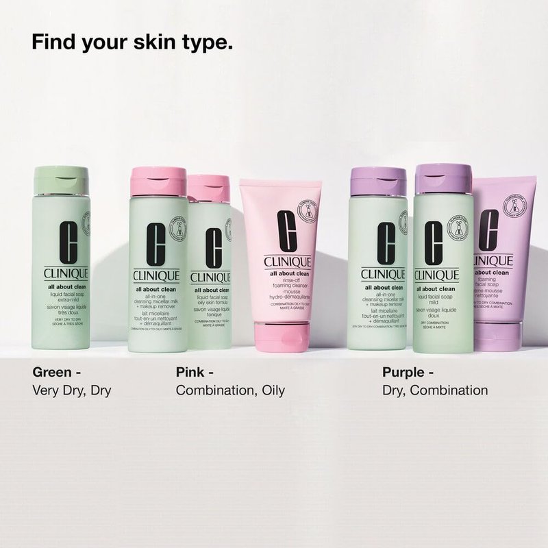 Clinique 3-Step All About Clean Liquid Facial Cleanser Soap | Face Wash For Oily Skin| Skin Type 4, 13.5 Fl Oz