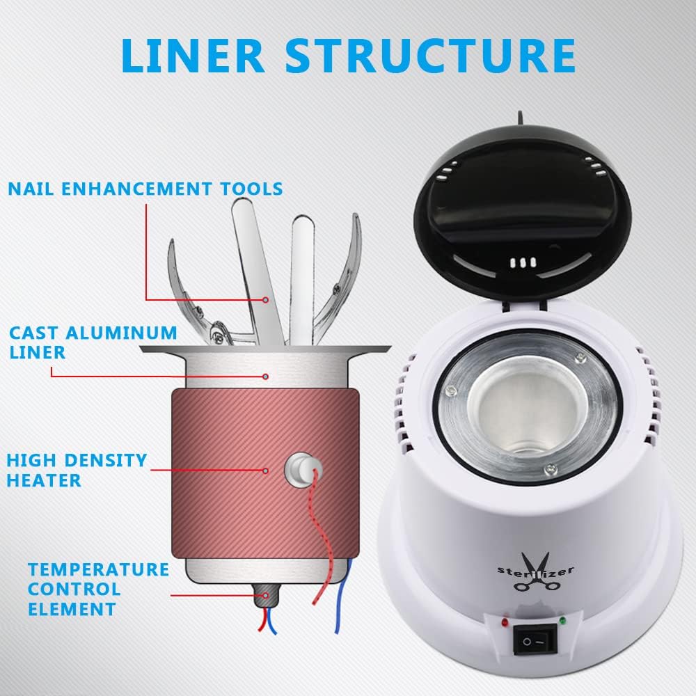 Nail Tools Cleaner - High-Temperature Pot for Scissors, Tweezers & Clippers | Ideal for Nail & Hair Salons