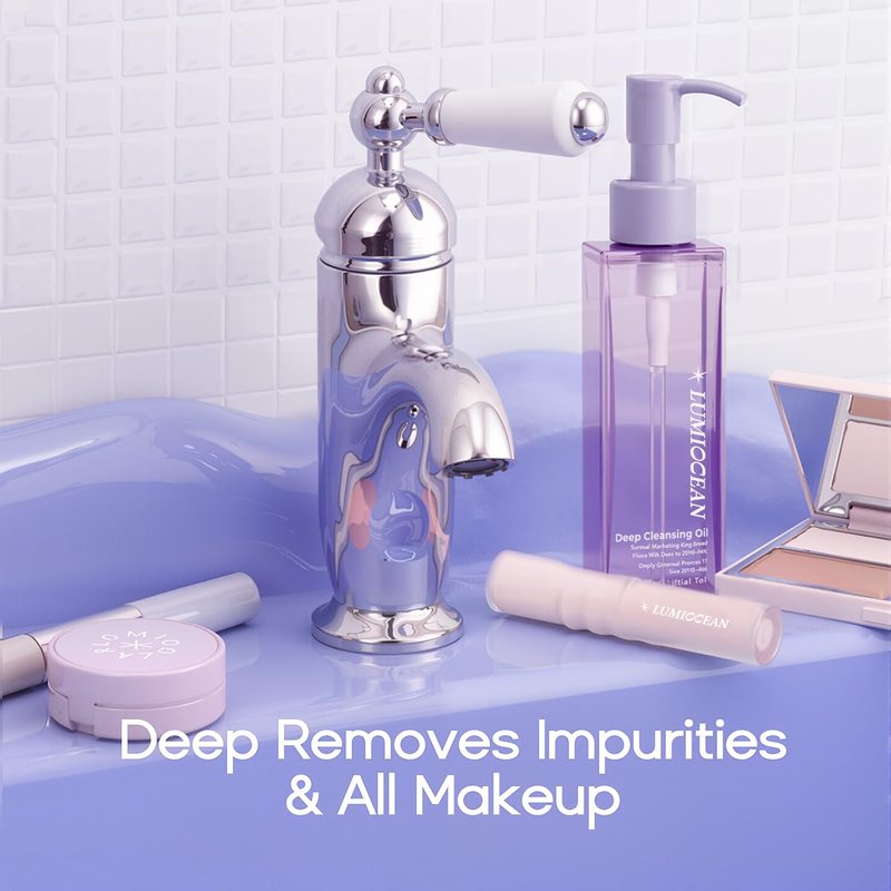 LUMIOCEAN Deep Cleansing Oil, Makeup Remover for All Skin, Facial Oil Cleanser, Makeup Blackhead Remover, Gentle and Non-irritating, 5.07oz